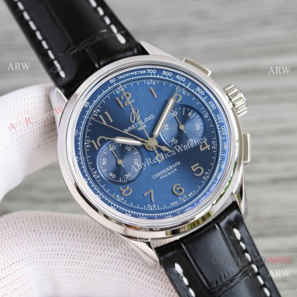Swiss Copy Breitling Premier B15 Duograph Chronograph 42mm Watch A7750 Blue Face Swiss Copy Breitling Premier B15 Duograph Chronograph 42mm Watch A7750 Blue Face