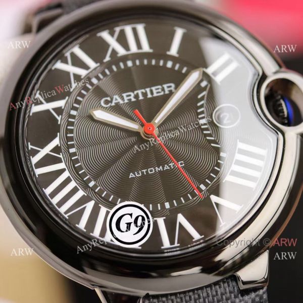 New Replica V6 Balloon Blue Cartier All Black Leather Watch New Replica V6 Balloon Blue Cartier All Black Leather Watch