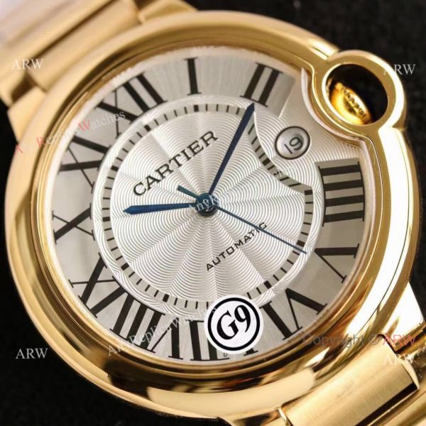Replica V6 Cartier Balloon Blue Rose Gold Case White Face Watch SS Strap Replica V6 Cartier Balloon Blue Rose Gold Case White Face Watch SS Strap