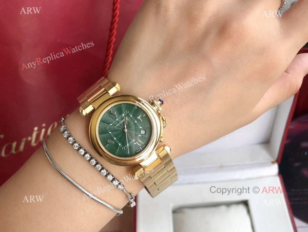 2022 New Copy Cartier Pasha Middle East Limited Edition All Gold Olive Green Dial Watch 2022 New Copy Cartier Pasha Middle East Limited Edition All Gold Olive Green Dial Watch