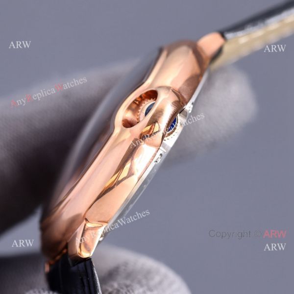 Copy Balloon Blue Cartier Gradient Face Gold Case 42MM Watch Leather Strap Copy Balloon Blue Cartier Gradient Face Gold Case 42MM Watch Leather Strap