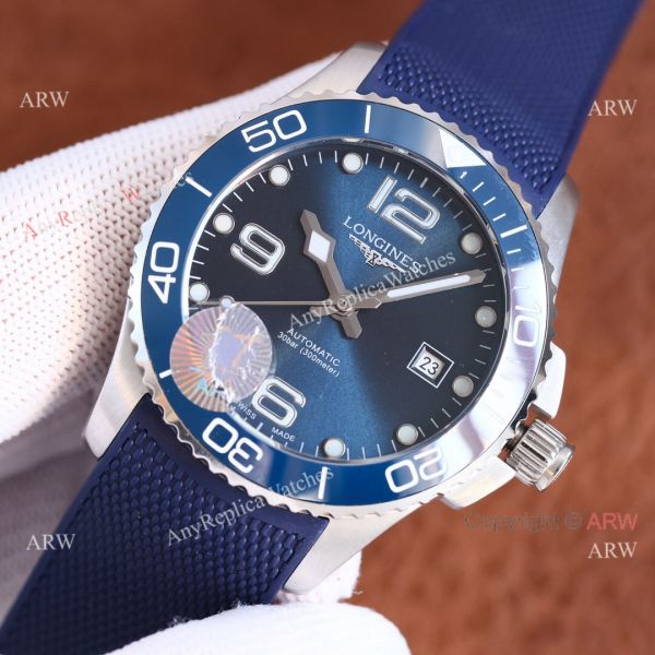 Top Knockoff Longines Hydroconquest Black Watch Rubber Strap 41mm For Men Top Knockoff Longines Hydroconquest Black Watch Rubber Strap 41mm For Men