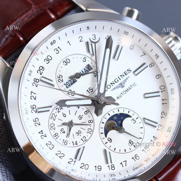 Replica Longines Master Collection Moonphase Brown Leather Strap 40MM Watch Replica Longines Master Collection Moonphase Brown Leather Strap 40MM Watch