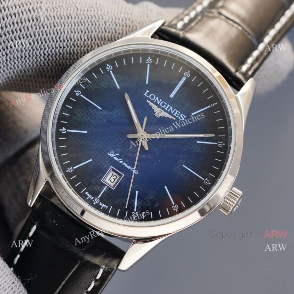 Replica Longines Elegant Gray Meteorite Texture Dial Black Leather Strap Watch 8215 Movement Replica Longines Elegant Gray Meteorite Texture Dial Black Leather Strap Watch 8215 Movement