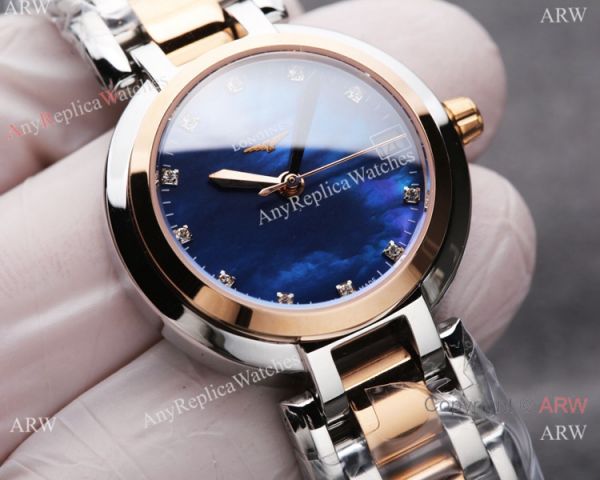 Swiss Quartz Longines PrimaLuna Clone Watch Blue Mop Face Diamond bezel Swiss Quartz Longines PrimaLuna Clone Watch Blue Mop Face Diamond bezel