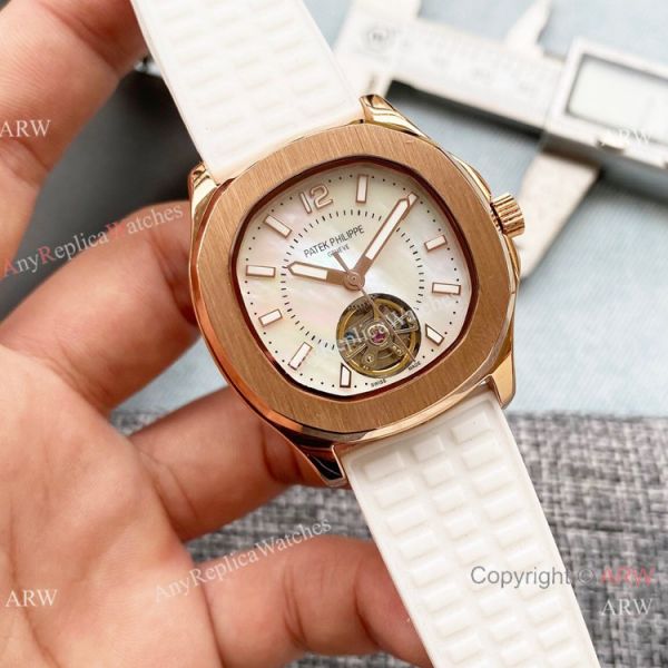 Clone Patek Philippe Lady Tourbillon Diamond Bezel Purple Rubber Strap 35mm Clone Patek Philippe Lady Tourbillon Diamond Bezel Purple Rubber Strap 35mm