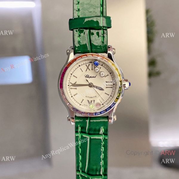 Chopard Happy Sport 30 Watch Rainbow bezel 2-Tone Rose Gold Chopard Happy Sport 30 Watch Rainbow bezel 2-Tone Rose Gold