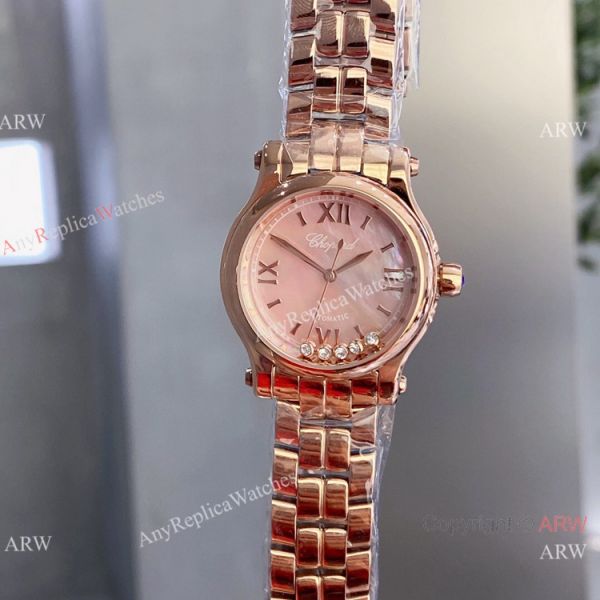 Copy Chopard Happy Sport 30mm Lady Watch Rose Gold White Dial Copy Chopard Happy Sport 30mm Lady Watch Rose Gold White Dial