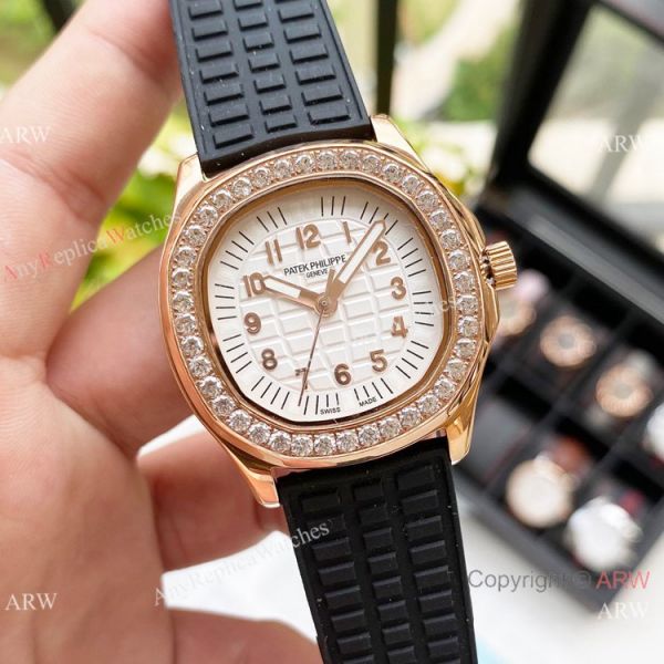 Replica Patek Philippe Lady-Aquanaut Watch Diamond Bezel Rose Gold Replica Patek Philippe Lady-Aquanaut Watch Diamond Bezel Rose Gold