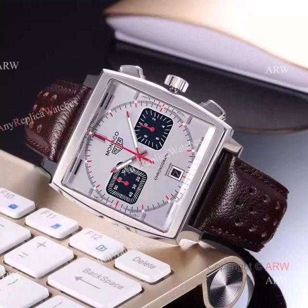 Tag Heuer Monaco Quartz Calibre 12 Watch SS Brown Dial 44mm Tag Heuer Monaco Quartz Calibre 12 Watch SS Brown Dial 44mm