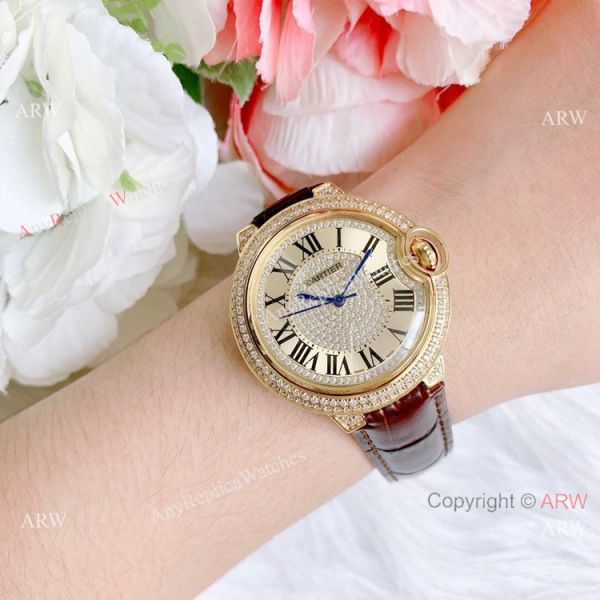 Best Quality Copy Cartier Ballon Bleu De Quartz Watch Yellow Gold Diamond Best Quality Copy Cartier Ballon Bleu De Quartz Watch Yellow Gold Diamond
