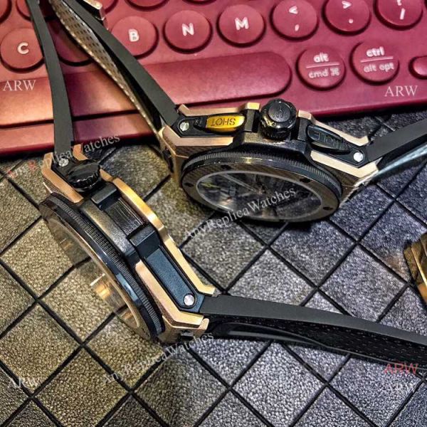 NEW Hublot Big Bang Unico Golf Replica Watch Rose Gold Gummy Strap NEW Hublot Big Bang Unico Golf Replica Watch Rose Gold Gummy Strap