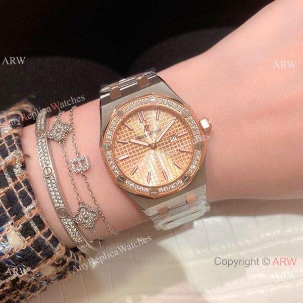 Clone Audemars Piguet Royal Oak Ladies Watch Two Tone Rose Gold Diamond Clone Audemars Piguet Royal Oak Ladies Watch Two Tone Rose Gold Diamond