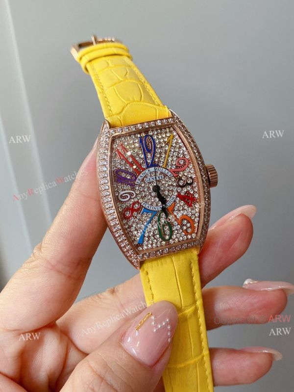 High Quality Replica Franck Muller Cintr?E Curvex Diamond Watch White Leather Strap High Quality Replica Franck Muller Cintr?E Curvex Diamond Watch White Leather Strap