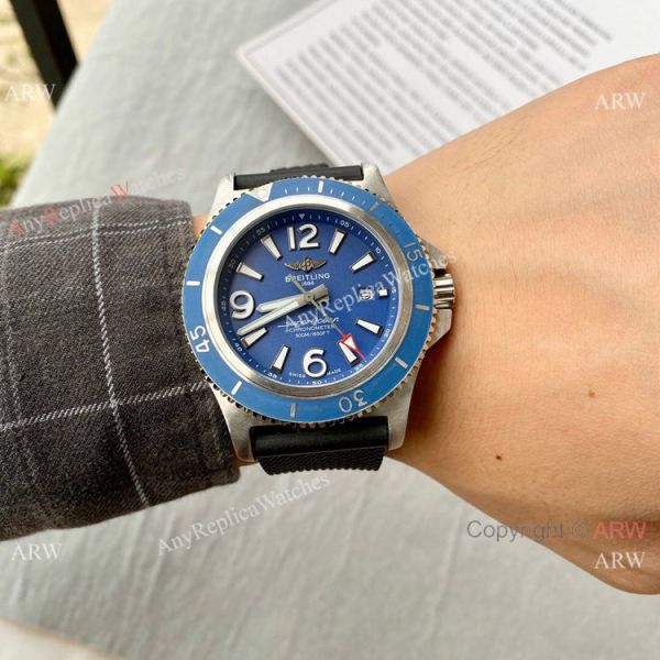 Breitling Superocean II 46mm Watches Blue Dial Blue Rubber Strap Breitling Superocean II 46mm Watches Blue Dial Blue Rubber Strap