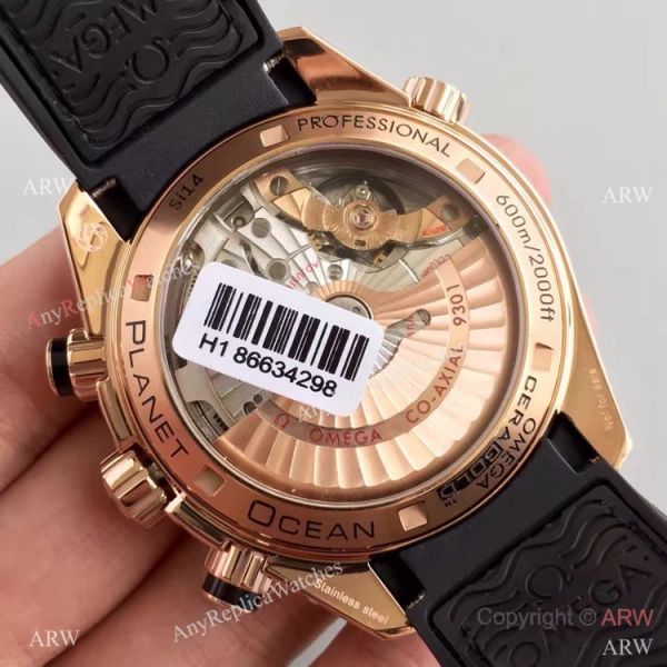 (OM)New Copy Swiss Omega Seamaster 9901 Watch Rose Gold Black Leather (OM)New Copy Swiss Omega Seamaster 9901 Watch Rose Gold Black Leather