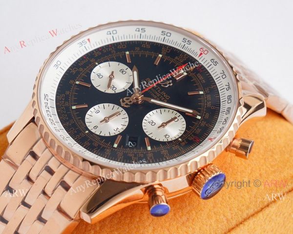 Super Clone Breitling Rose Gold Navitimer 01 Watch Valjoux7750 Movement Super Clone Breitling Rose Gold Navitimer 01 Watch Valjoux7750 Movement