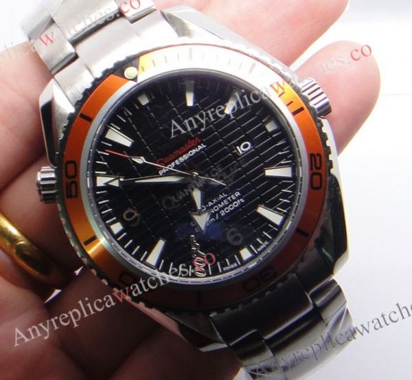 Replica Omega Watches Seamaster Planet Ocean 007 Watch with Orange Bezel Replica Omega Watches Seamaster Planet Ocean 007 Watch with Orange Bezel