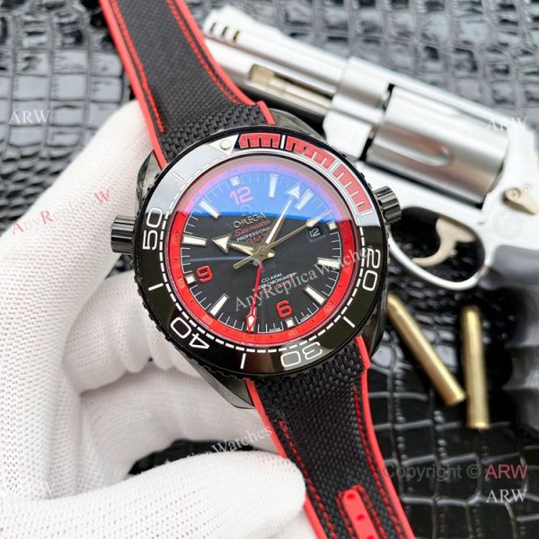 Faux Omega Seamaster Planet Ocean GMT Watches Blue Case Faux Omega Seamaster Planet Ocean GMT Watches Blue Case