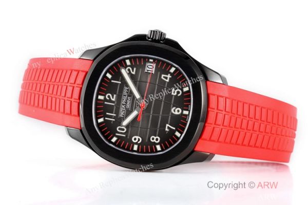 Swiss 1:1 Copy Patek Philippe Aquanaut Cal324 Watch Carbon Case Red Rubber Strap Swiss 1:1 Copy Patek Philippe Aquanaut Cal324 Watch Carbon Case Red Rubber Strap