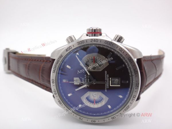 Tag Heuer Grand Carrera Calibre 17 RS3 Copy Watch Brown Face/Brown Leather Strap Tag Heuer Grand Carrera Calibre 17 RS3 Copy Watch Brown Face/Brown Leather Strap