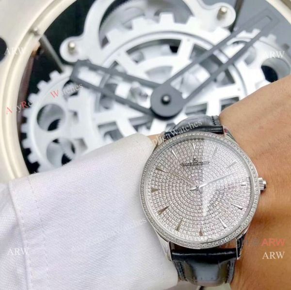 2019 Copy Jaeger-LeCoultre Master Ultra Thin Iced Out Full Diamonds Face 41 mm Watch 2019 Copy Jaeger-LeCoultre Master Ultra Thin Iced Out Full Diamonds Face 41 mm Watch
