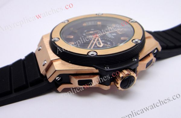Hublot KING POWER Replica Watch 48mm Rose Gold and Black Rubber Hublot KING POWER Replica Watch 48mm Rose Gold and Black Rubber