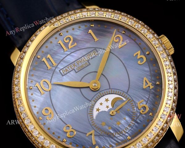 Swiss Patek Philippe Complications 4968R Watch Blue Mother of Pearl Gold Case Swiss Patek Philippe Complications 4968R Watch Blue Mother of Pearl Gold Case