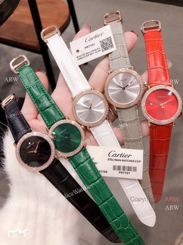 Cartier Rose Gold Green Dial 33mm Watch Swiss Quality Cartier Watch Lady Cartier Rose Gold Green Dial 33mm Watch Swiss Quality Cartier Watch Lady