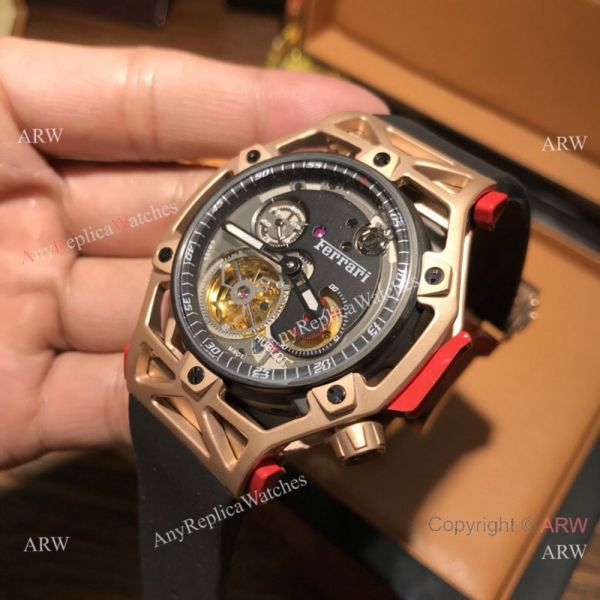 Swiss Copy Hublot Techframe Ferrari 70th Anniversary Watch SS Skeleton Case Swiss Copy Hublot Techframe Ferrari 70th Anniversary Watch SS Skeleton Case
