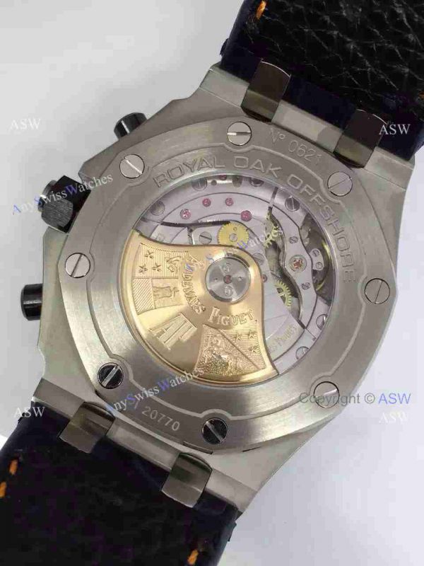 Swiss Knockoff Audemars Piguet Watch SS Blue Dial Blue Leather Swiss Knockoff Audemars Piguet Watch SS Blue Dial Blue Leather