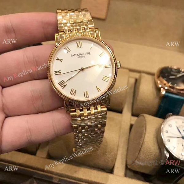 Best Replica Patek Philippe calatrava Men Watch All Gold White Dial Best Replica Patek Philippe calatrava Men Watch All Gold White Dial