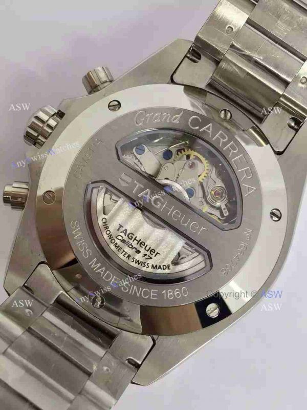 Swiss Grade One Tag Heuer Grand Carrera Calibre 17 RS3 Watch Stainless Steel Coffee surface Swiss Grade One Tag Heuer Grand Carrera Calibre 17 RS3 Watch Stainless Steel Coffee surface