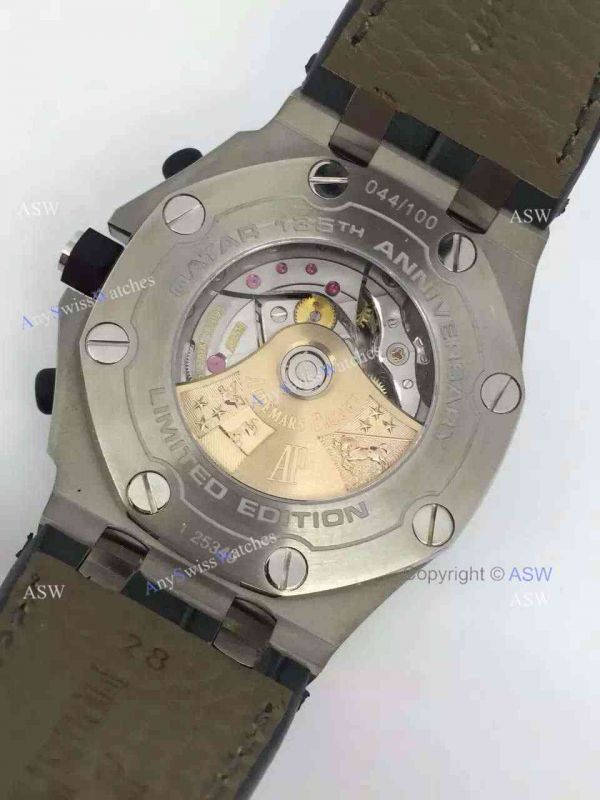 Replica Audemars Piguet Watch Stainless Steel Gray Dial Black Case Black Leather Replica Audemars Piguet Watch Stainless Steel Gray Dial Black Case Black Leather