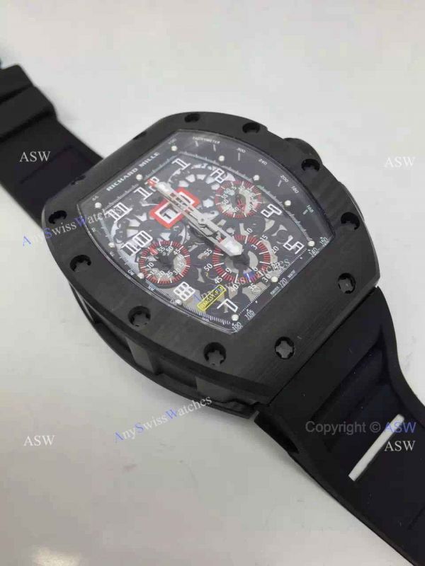 AAA Replica Richard Mille RM 011 Watch All Black AAA Replica Richard Mille RM 011 Watch All Black