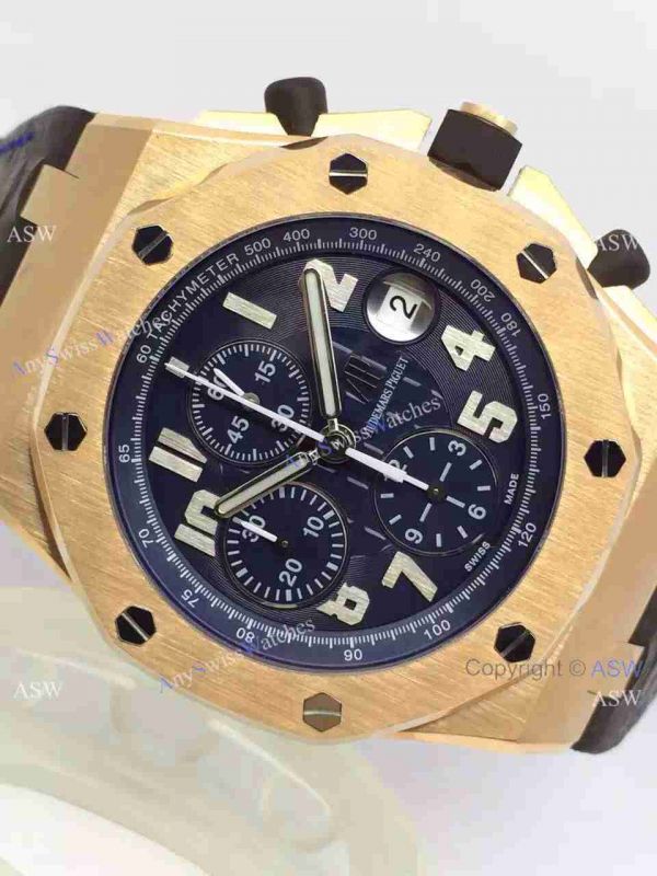 Replica Swiss Audemars Piguet Watch Rose Gold Case Black Leather Watch Strap Replica Swiss Audemars Piguet Watch Rose Gold Case Black Leather Watch Strap