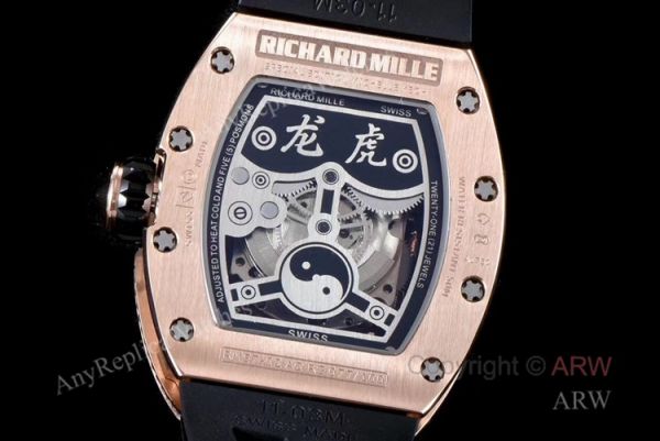 KV Factory Crazy Richard Mille RM051 Tiger Dragon rose gold with diamonds Skeleton Replica Watches KV Factory Crazy Richard Mille RM051 Tiger Dragon rose gold with diamonds Skeleton Replica Watches