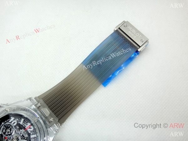 Best Quality Big Bang Unico Sapphire Hublot Clear Watch Gray Rubber Strap Best Quality Big Bang Unico Sapphire Hublot Clear Watch Gray Rubber Strap