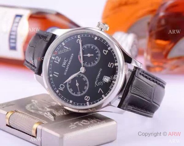 Fake IWC Schaffhausen Mens Watch SS Black Face 43mm Low Price Fake IWC Schaffhausen Mens Watch SS Black Face 43mm Low Price