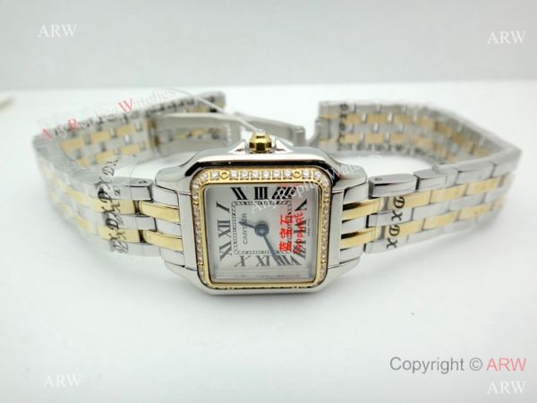 Copy Cartier Panthere Two Tone Diamond Bezel Watch 22mm Ladies Copy Cartier Panthere Two Tone Diamond Bezel Watch 22mm Ladies