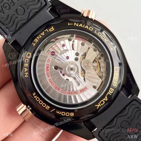Swiss Replica Omega Seamaster Planet Ocean Deep Black GMT Ceramic Rose Gold Watch Swiss Replica Omega Seamaster Planet Ocean Deep Black GMT Ceramic Rose Gold Watch