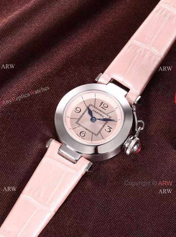 Best AAA Cartier Pasha Copy Watch SS Blue Dial Blue Leather 28mm Best AAA Cartier Pasha Copy Watch SS Blue Dial Blue Leather 28mm