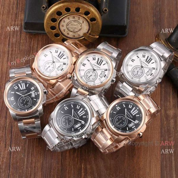 High Quality Replica Cartier Calibre de Cartier 2 Tone Rose Gold Watches High Quality Replica Cartier Calibre de Cartier 2 Tone Rose Gold Watches