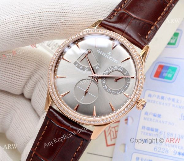 Clone Jaeger-LeCoultre Master Reserve de Marche Watch Rose Gold Diamond Gray Dial Clone Jaeger-LeCoultre Master Reserve de Marche Watch Rose Gold Diamond Gray Dial