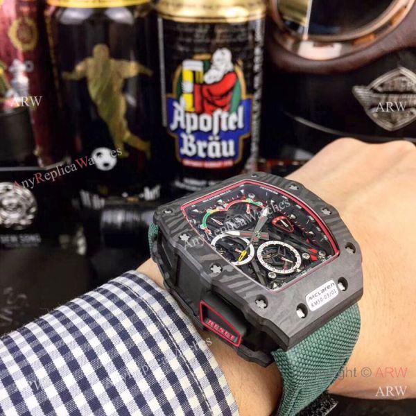 Swiss Quality Richard Mille RM50-03 McLaren F1 Carbon Watch Green Leather Strap Swiss Quality Richard Mille RM50-03 McLaren F1 Carbon Watch Green Leather Strap