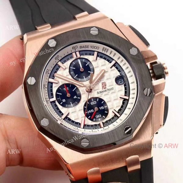 Audemars Piguet Royal Oak Offshore Rose Gold White Face Replica Watch Audemars Piguet Royal Oak Offshore Rose Gold White Face Replica Watch