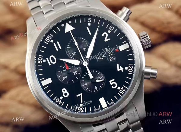 Replica IWC Pilot day-date IW377710 Watch Stainless Steel Black 44mm Replica IWC Pilot day-date IW377710 Watch Stainless Steel Black 44mm