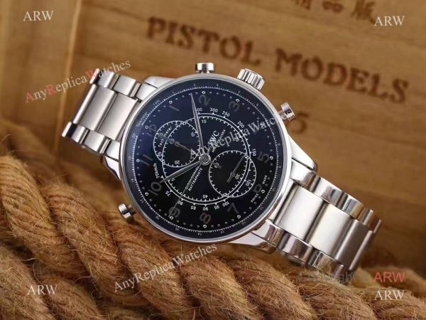 Replica IWC Portuguese Black Face Stainless Steel Black Watch 41mm IW371215 Replica IWC Portuguese Black Face Stainless Steel Black Watch 41mm IW371215