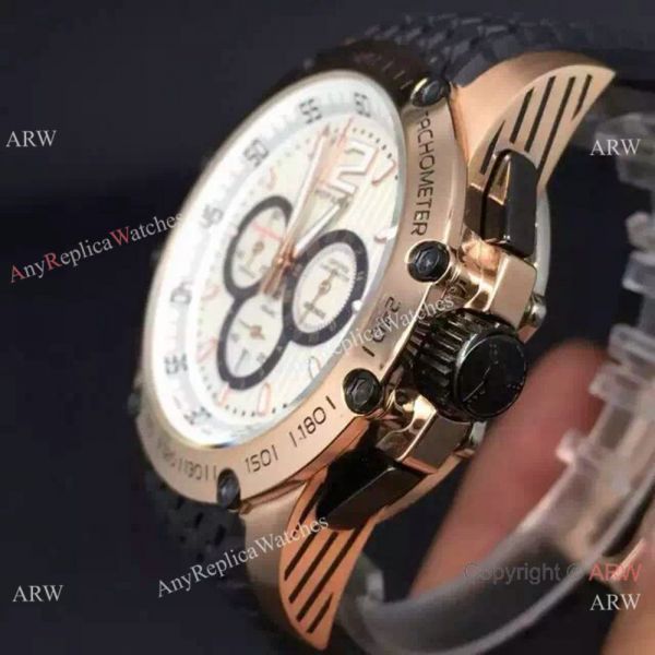 Replica Chopard Classic Racing Watch SS White Chronograph Black Rubber Bracelet Replica Chopard Classic Racing Watch SS White Chronograph Black Rubber Bracelet