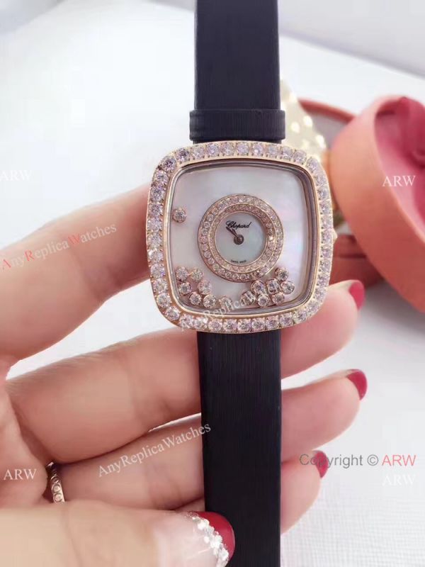 Swiss Quartz Happy Dreams Chopard Lady Watch Pink Leather Rose Gold Swiss Quartz Happy Dreams Chopard Lady Watch Pink Leather Rose Gold